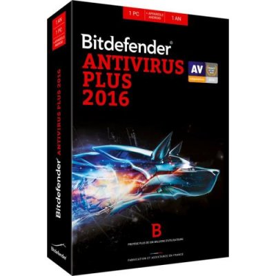 BITDEFENDER  Antivirus Plus 2016 1 An 1 Poste 