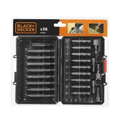 BLACK & DECKER  A7202-xj Screwdriver Bit Set 38 Units Argent&eacute;