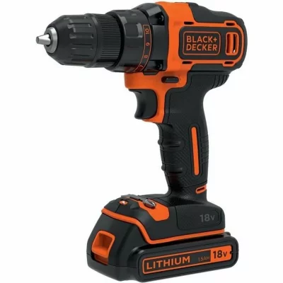 BLACK & DECKER  Perceuse-visseuse sans fil 18 V avec chargeur/batterie 1,5 Ah - BDCDD186-QW