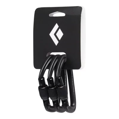 BLACK DIAMOND  - Hotforge Screwgate 3 Pack - Mousqueton &agrave; vis noir