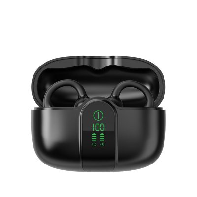BLACKVIEW  AirBuds 15 - &Eacute;couteurs OWS &agrave; clipser avec &eacute;cran LED &eacute;tanche IPX5 et Bluetooth 6.0 Noir