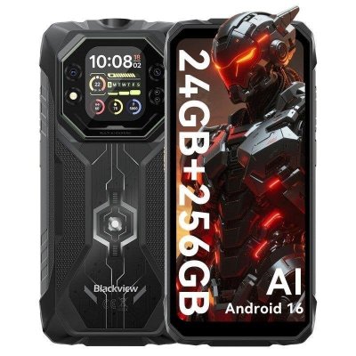 BLACKVIEW  ROCK 1 - Smartphone incassable double &eacute;cran 656 24Go RAM + 256Go 15000mAh NFC Noir