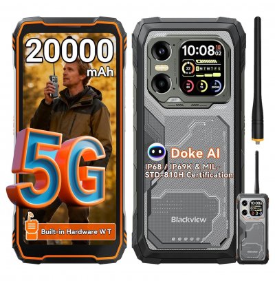 BLACKVIEW  XPLORE 1 WALKIE TALKIE (5G - NFC - 6.78'' - 256 Go, 12 Go RAM - 20000mAh) Orange