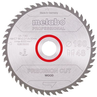 METABO Blade de scie circulaire hw / ct 190 x 30 x 2.2 / 1.4. Nombre de dents