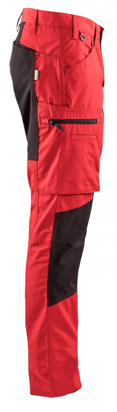 BLAKLADER  14591845 Service Pantalon Stretch, Rouge/ Noir, taille C44