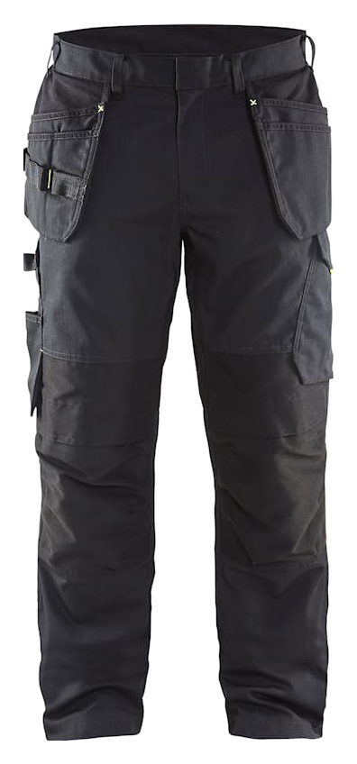 BLAKLADER  Pantalon Maintenance +Stretch Noir/Jaune Fluo