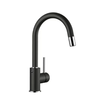 BLANCO  526146 Mida-S Robinet de Cuisine, Noir Silgranit, Hochdruck