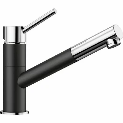 BLANCO  526174 Kano-S Robinet de Cuisine, Noir/Chrome, Hochdruck