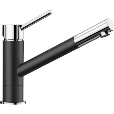 BLANCO  526175 Kano Robinet de Cuisine, Noir/Chrome, Hochdruck