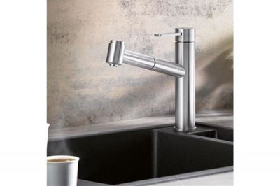 BLANCO  AMBI-S 523119 Robinet de Cuisine Acier Inoxydable Bross&eacute;