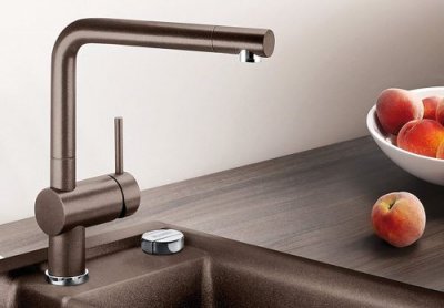 BLANCO  LINUS &ndash; Robinet de Cuisine Moderne &agrave; Bec Haut &ndash; Haute Pression &ndash; Blanc &ndash; 516702