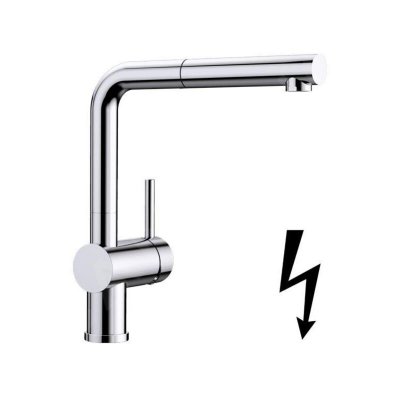 BLANCO  Linus-S 512200 Robinet de Cuisine avec Bec Extractible Basse Pression Chrom&eacute;
