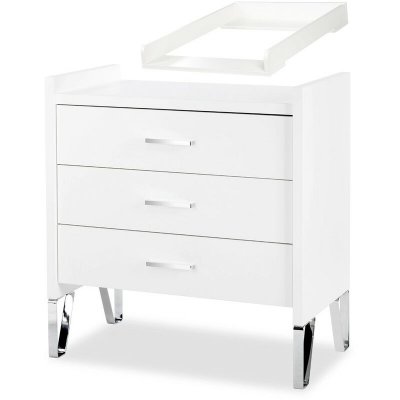 GENERIQUE Blanka Commode Enfant Avec Pieds M&eacute;tal Et Plan &Agrave; Langer Amovible Blanc