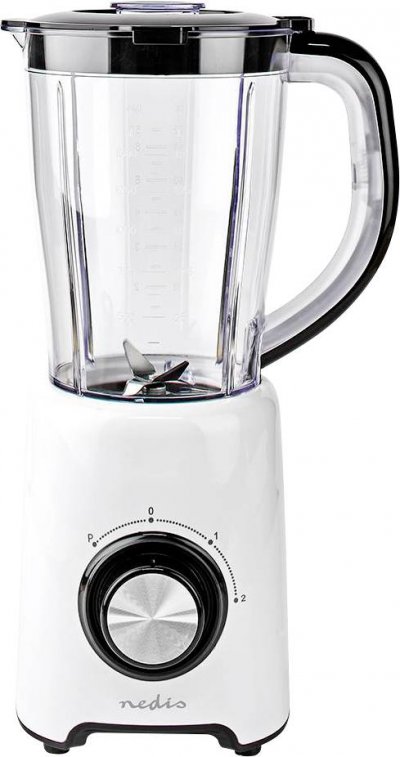 NEDIS Blender 800 W 1.5 l Plastique 2 R&eacute;glage de la Vitesse Blanc/Noir