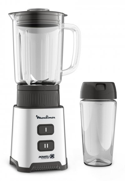 MOULINEX Blender LM17GD10 0.7L 400W 230V Acier Inoxydable Verseuse en Verre M&eacute;tal