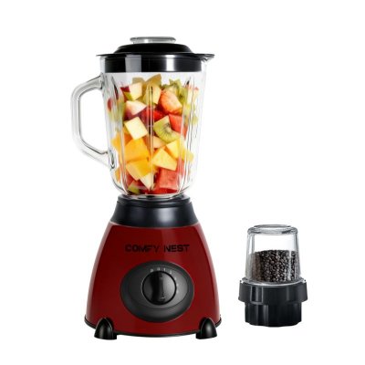 COMFY NEST Blender mixeur  CNBLG15-RED 2en1 fonction pulse 800W Rouge