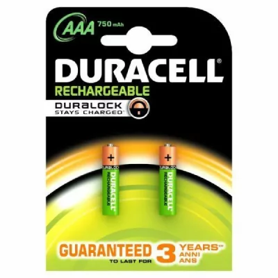 DURACELL Blister 2 ministry aaa rechargable 1,5v 750mah dure'e 3 ans hr03b2