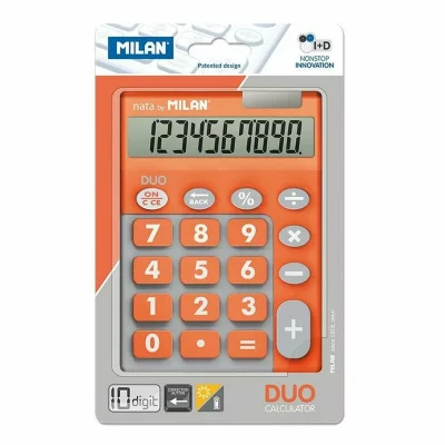 MILAN Blister calculatrice de bureau 10 chiffres, Duo orange