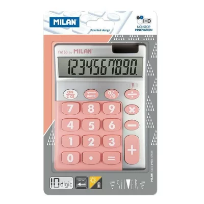 MILAN Blister calculatrice de bureau 10 chiffres, Silver rose