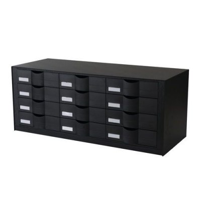 Bloc 12 tiroirs - Compatible avec l'armoire EASYOFFICE - Noir