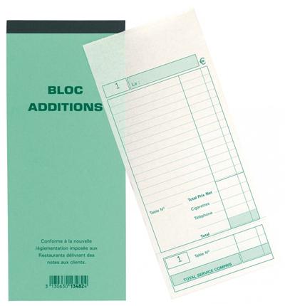 GENERIQUE Bloc additions avec duplicata - 13482E - EXACOMPTA - 22,5 x 9x8 cm