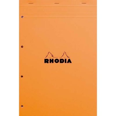 RHODIA Bloc agraf&eacute; 80 feuillets Perfo  N&deg;20 SY Orange