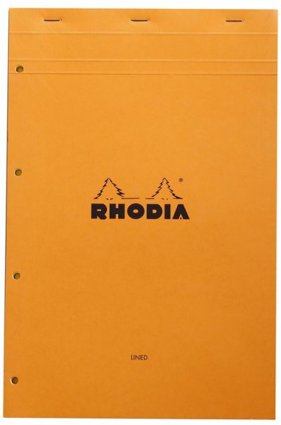CLAIREFONTAINE Bloc agraf&eacute; Rhodia N&deg;119 Lign&eacute; 80 Feuilles 21 x 31,8 cm Orange