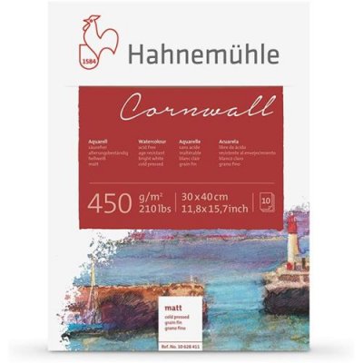 HAHNEMüHLE Bloc Aquarelle 30x40cm 450g 10 feuilles Grain fin Hahnem&uuml;hle Cornwall