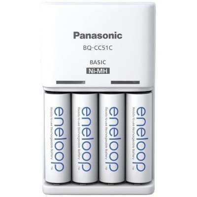 PANASONIC Bloc chargeur NiMH avec accus  Basic BQ-CC51 + 4x eneloop AA