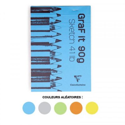 CLAIREFONTAINE Bloc coll&eacute; GraFit A7 90g 80F blanc