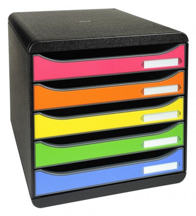 EXACOMPTA Bloc de classement BigBox -  - 5 tiroirs Plus - Arlequin
