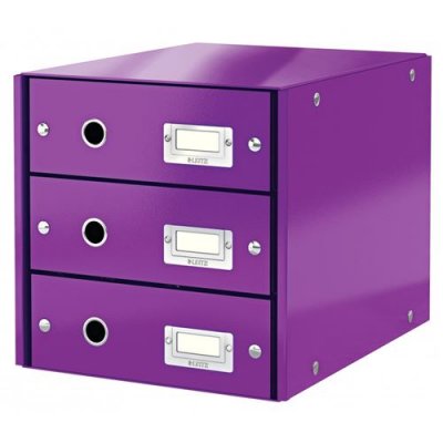 LEITZ Bloc De Classement  Click & Store 3 Tiroirs Violet
