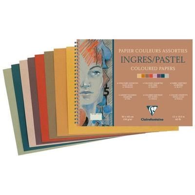 CLAIREFONTAINE Bloc De Papier Ingres Teintes Vives 130 G Sur M&sup2;