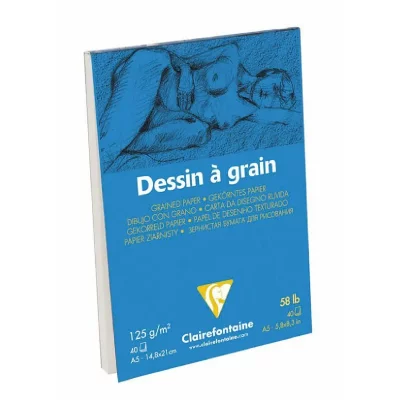 CLAIREFONTAINE Bloc Dessin A Grain Colle A3 - 125G - 40 Feuilles - 