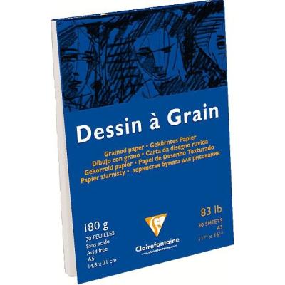 GENERIQUE Bloc dessin &agrave; grain encoll&eacute; 14,8x21 180 grammes 30F Blanc