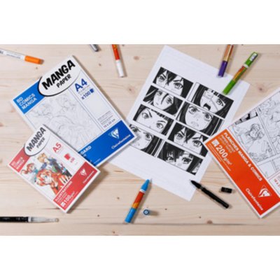 CLAIREFONTAINE Bloc dessin - Manga illustration - 50 feuilles A3 - 100 g