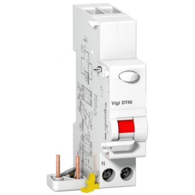 SCHNEIDER ELECTRIC Bloc diff&eacute;rentiel VigiDT40 1P+N 30mA - Type AC - 25A - 230V CA 50Hz