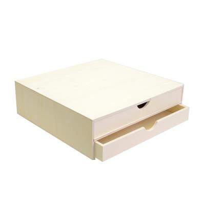 ARTEMIO Bloc en bois deux tiroirs 34,5x34x10cm - Art&eacute;mio Marron