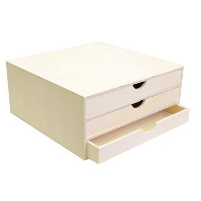 ARTEMIO Bloc en bois trois tiroirs 34,5x34x15,5cm - Art&eacute;mio {couleur}