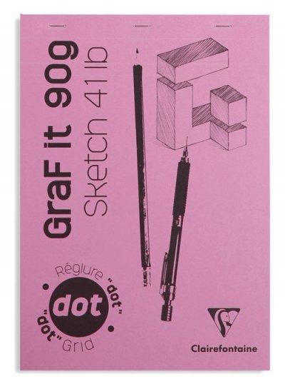 CLAIREFONTAINE Bloc encoll&eacute; de 80 feuilles A4  Graf It Dot Mod&egrave;le al&eacute;atoire