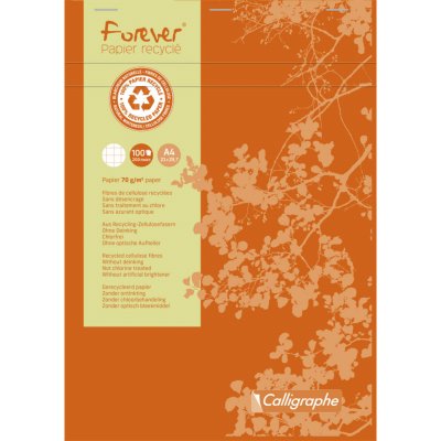 FOREVER Bloc  Calligraphe Orange, 100 feuilles A4 Q.5x5
