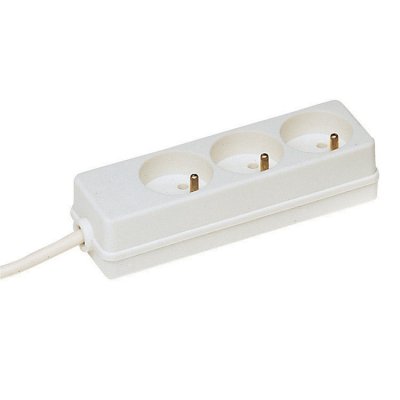 NODATA Bloc multiprise 3 prises 2P+T Cordon H05RR-F 3G1.5mm&sup2; - 4m