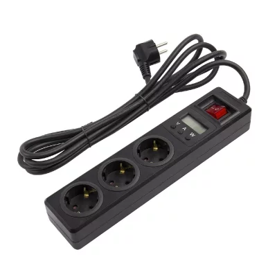 3M Bloc Multiprise 3 Prises Type F Schuko EU + &Eacute;cran  Noir - Noir