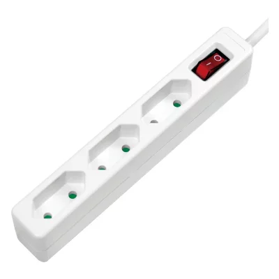 LOGILINK Bloc multiprise avec interrupteur LPS230 x3 blanc fiche avec contour