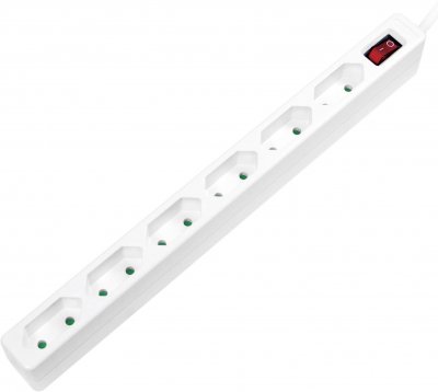 LOGILINK Bloc multiprise avec interrupteur LPS232 x6 blanc contact de protection