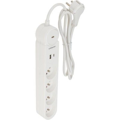 ZENITECH Bloc multiprise Iota 4x16A + interrupteurs + USB A+C - blanc - 