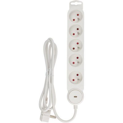 ZENITECH Bloc multiprise Iota 5x16A + interrupteur - blanc - 