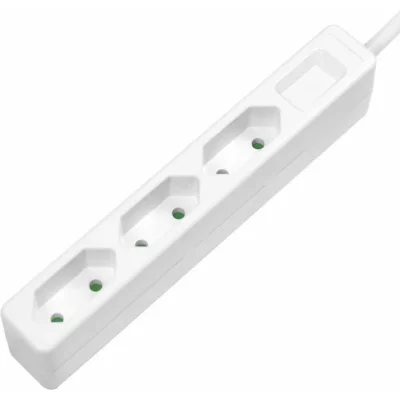 LOGILINK Bloc multiprise sans interrupteur LPS229 x3 blanc fiche avec contour