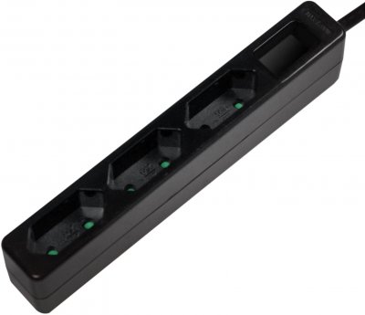 LOGILINK Bloc multiprise sans interrupteur LPS229B x3 noir fiche avec contour