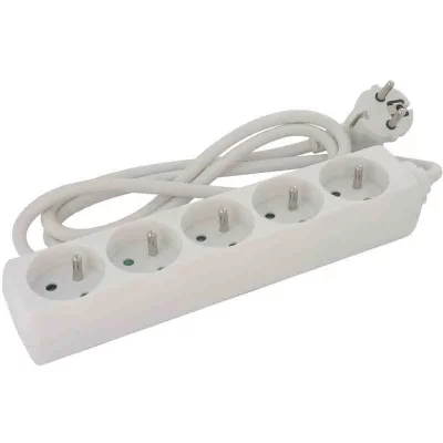 DHOME Bloc multiprise standard 3g 1mm&sup2; sans interrupteur 5 x 2p+t 1,50